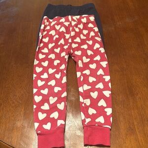 Red Heart Print Kids Bottoms